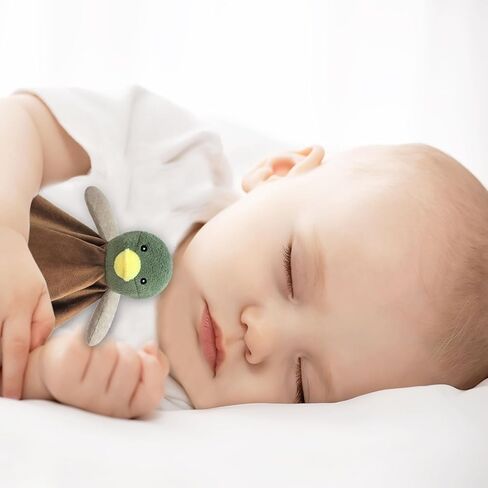 بطانية أمان الحيوانات المحشوة الناعمة من Baby Mallard Duck، بطانية محببة من القطيفة على شكل بطة خضراء، هدية استحمام الطفل/الحضانة، بطانية تحاضن للأطفال حديثي الولادة للأولاد والبنات، 35.56 سم in Saudi Arabia
