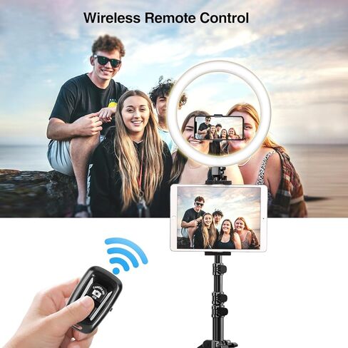 Elitehood 12’’ Ring Light with Tripod Stand (72’’ Tall) & iPad/Phone Holder, Dimmable Selfie Circle LED Lights Ringlight for Video Recording, Conference, Makeup, Laptop, Computer, Webcam, YouTube in Kuwait