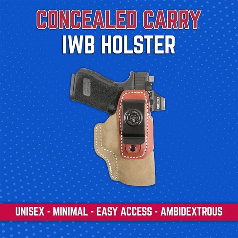 DeSantis Transit IWB Gun Holster- Concealed Carry Holster, Fits the GLOCK 19/19 Gen 5/19X/23/32/36/45/48, S/A XD9/XD40/XDM 3.8, Walther P99, SIG P228/P229/P239, H&K VP9 - Ambidextrous, Tan in Saudi Arabia
