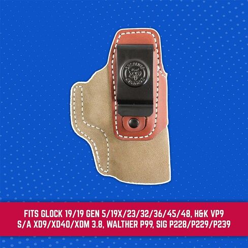 DeSantis Transit IWB Gun Holster- Concealed Carry Holster, Fits the GLOCK 19/19 Gen 5/19X/23/32/36/45/48, S/A XD9/XD40/XDM 3.8, Walther P99, SIG P228/P229/P239, H&K VP9 - Ambidextrous, Tan in Saudi Arabia