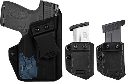 IWB TLR-6 Holster Right Hand Fits S&W M&P Shield/Shield Plus M2.0 9mm/.40 3.1" w/TLR-6/HL Pistol Holster & Universal 9/.40 Double/Single Stack Mag Carrier (Stream Light TLR-6/HL Must be Attached) in Saudi Arabia