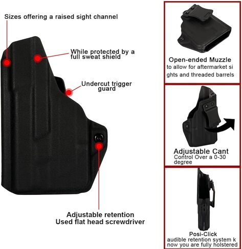 IWB TLR-6 Holster Right Hand Fits S&W M&P Shield/Shield Plus M2.0 9mm/.40 3.1" w/TLR-6/HL Pistol Holster & Universal 9/.40 Double/Single Stack Mag Carrier (Stream Light TLR-6/HL Must be Attached) in Saudi Arabia