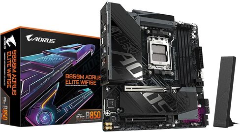 GIGABYTE B850M AORUS Elite WIFI6E Motherboard - AMD Ryzen 9000 Series Processors, Digital 12+2+2 Phase VRM, up to 8200MHz DDR5 (O.C.), 1x PCIe 5.0 + 1x PCIe 4.0 M.2, Wi-Fi 6E, 2.5GbE LAN in Saudi Arabia