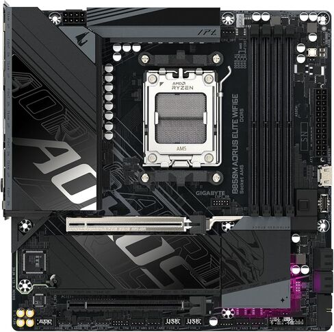 GIGABYTE B850M AORUS Elite WIFI6E Motherboard - AMD Ryzen 9000 Series Processors, Digital 12+2+2 Phase VRM, up to 8200MHz DDR5 (O.C.), 1x PCIe 5.0 + 1x PCIe 4.0 M.2, Wi-Fi 6E, 2.5GbE LAN in Saudi Arabia