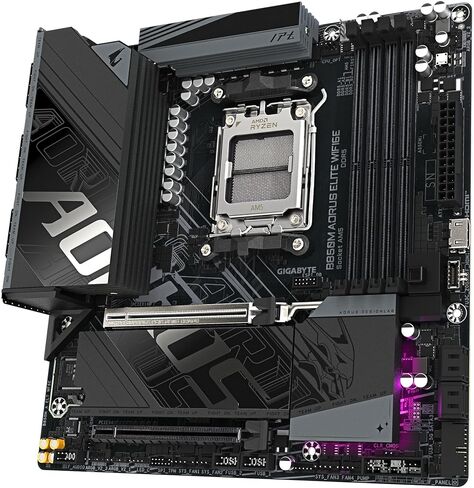 GIGABYTE B850M AORUS Elite WIFI6E Motherboard - AMD Ryzen 9000 Series Processors, Digital 12+2+2 Phase VRM, up to 8200MHz DDR5 (O.C.), 1x PCIe 5.0 + 1x PCIe 4.0 M.2, Wi-Fi 6E, 2.5GbE LAN in Saudi Arabia