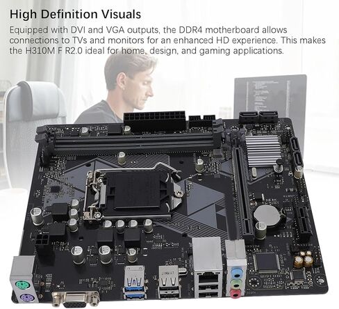 اللوحة الأم fosa H310M F R2.0، اللوحة الأم للكمبيوتر المكتبي M ATX DDR4، تدعم LGA 1151 الجيل التاسع الثامن Core Pentium Gold Celeron 14nm CPU مع مخرجات DVI VGA in Saudi Arabia