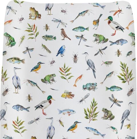 Fishing Hunting Baby Changing Pad Covers for Girls Boys Bass Fish Deer Paws Green Trees Fitted Change Table Pad Covers Mats Nature Hunting Animals Soft Diaper Change Table Sheets 32''×16'' in Saudi Arabia