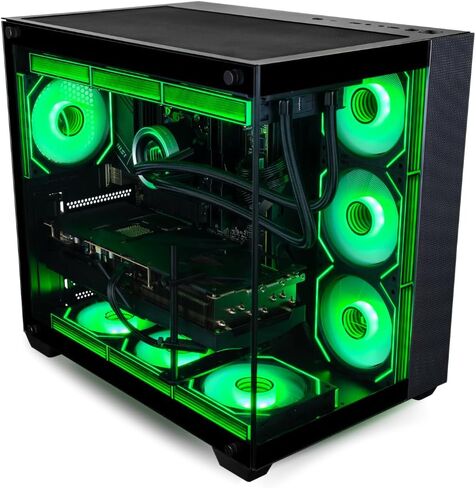 Panorama XL RTX 5070 Ti، 24-Core i9-14900KF، ذاكرة الوصول العشوائي DDR5 سعة 32 جيجابايت، 2 تيرابايت Gen4 SSD، كمبيوتر مكتبي للألعاب مبرد سائل مقاس 360 مم مع نظام التشغيل Windows 11 Pro، ضمان لمدة 3 سنوات، لوحة مفاتيح RGB + ماوس، شبكة WiFi داخلية 6E، 3X DP in Kuwait