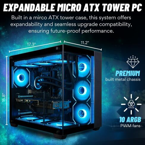 Panorama XL RTX 5070 Ti، 24-Core i9-14900KF، ذاكرة الوصول العشوائي DDR5 سعة 32 جيجابايت، 2 تيرابايت Gen4 SSD، كمبيوتر مكتبي للألعاب مبرد سائل مقاس 360 مم مع نظام التشغيل Windows 11 Pro، ضمان لمدة 3 سنوات، لوحة مفاتيح RGB + ماوس، شبكة WiFi داخلية 6E، 3X DP in Kuwait
