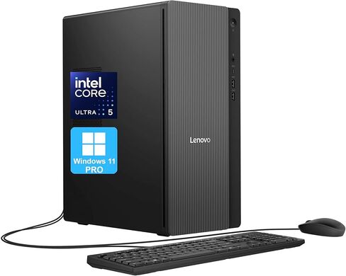 كمبيوتر سطح المكتب Lenovo IdeaCentre Tower، معالج Intel Ultra 5 225 10 النواة، 32 جيجابايت DDR5، 2 تيرابايت SSD، HDMI + VGA، Wi-Fi 6E، RJ-45، USB-C، لوحة مفاتيح وماوس سلكية، Windows 11 Home in Kuwait