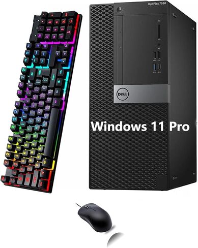 Dell Optiplex 7050 Mini Tower PC Desktop Computer | Windows 11 Pro | 8GB RAM | 256GB SSD | Core i5-7500 | USB WiFi+BT | Keyboard | Mouse | No DVD(Renewed) in Kuwait