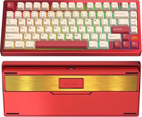 لوحة مفاتيح ألعاب لاسلكية ثلاثية الوضع من KEEBMONKEY PMO Wave 75 CNC من الألومنيوم سريعة الإصدار، لوحة مفاتيح ميكانيكية ثلاثية الوضع QMK/VIA مع بطارية 8000 مللي أمبير في الساعة، قابلة للتبديل السريع مع RGB لنظام التشغيل Windows/Mac/PC (فضي احترافي) in Kuwait