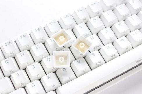 لوحة مفاتيح ميكانيكية Ducky One 2 Pro 60%: تخفيف ميكانيكا Quack، مفاتيح حمراء صامتة بلون الكرز، أغطية مفاتيح PBT مزدوجة عالية الكثافة، RGB، الولايات المتحدة، أبيض in Kuwait