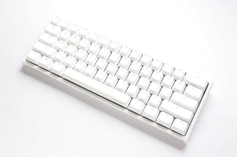 لوحة مفاتيح ميكانيكية Ducky One 2 Pro 60%: تخفيف ميكانيكا Quack، مفاتيح حمراء صامتة بلون الكرز، أغطية مفاتيح PBT مزدوجة عالية الكثافة، RGB، الولايات المتحدة، أبيض in Kuwait