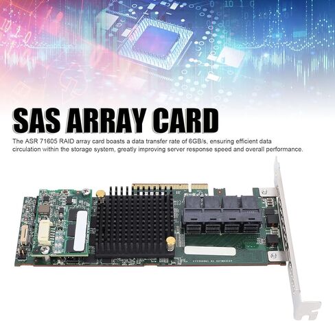 بطاقة مصفوفة SAS RAID، بطاقة مصفوفة 71605، ذاكرة تخزين مؤقت 1 جيجابايت، 6 جيجابايت PCIe X8، توسيع 4 منافذ 8643، بطاقة تحكم SAS RAID لنقل البيانات بشكل أسرع in Kuwait