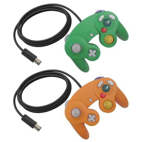 Icelily 2-Pack Wired Controllers for GameCube/Wii – Extend to for Switch/PC/Wii U via Adapter*, Upgraded Rumble, Plug & Play, Ideal for Super Smash Bros & Family Game Nights(Black& Blue) in Saudi Arabia