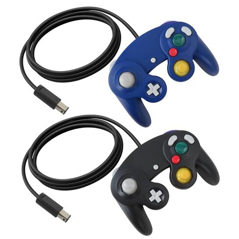Icelily 2-Pack Wired Controllers for GameCube/Wii – Extend to for Switch/PC/Wii U via Adapter*, Upgraded Rumble, Plug & Play, Ideal for Super Smash Bros & Family Game Nights(Black& Blue) in Saudi Arabia