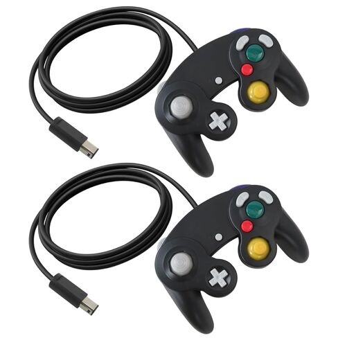 Icelily 2-Pack Wired Controllers for GameCube/Wii – Extend to for Switch/PC/Wii U via Adapter*, Upgraded Rumble, Plug & Play, Ideal for Super Smash Bros & Family Game Nights(Black& Blue) in Saudi Arabia