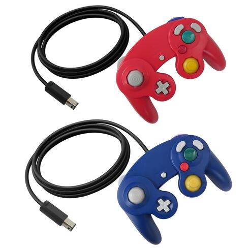 Icelily 2-Pack Wired Controllers for GameCube/Wii – Extend to for Switch/PC/Wii U via Adapter*, Upgraded Rumble, Plug & Play, Ideal for Super Smash Bros & Family Game Nights(Black& Blue) in Saudi Arabia