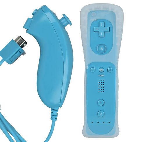 وحدة تحكم عن بعد بديلة من ZWP لجهاز Wii & Wii U، مدمجة 2 في 1 موشن بلس مع حافظة من السيليكون ونونشوك (أزرق) in Kuwait