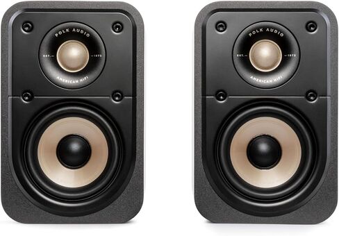 Polk Signature Elite ES10 Surround Loudspeaker - Hi-Res Audio Certified, Dolby Atmos & DTS:X Compatible, 1" Tweeter & 4" Woofer, Power Port Technology for Effortless Bass (Pair,Black) (Renewed) in Saudi Arabia