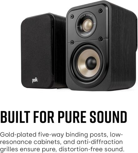Polk Signature Elite ES10 Surround Loudspeaker - Hi-Res Audio Certified, Dolby Atmos & DTS:X Compatible, 1" Tweeter & 4" Woofer, Power Port Technology for Effortless Bass (Pair,Black) (Renewed) in Saudi Arabia