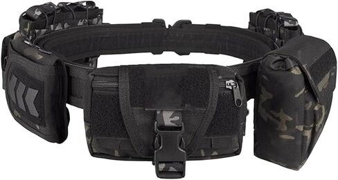 Tactical Battle Belt with Quick Release & Accessory Pouches - 7 in 1 Duty Belt for Men (Camouflage) in Saudi Arabia