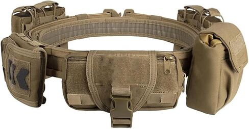 Tactical Battle Belt with Quick Release & Accessory Pouches - 7 in 1 Duty Belt for Men (Camouflage) in Saudi Arabia