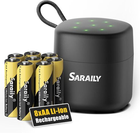 Lithium AA Batteries 4 Pack, 1.5V 2800mWh Rechargeable Double A Battery for Camera, Doorbell, High Capacity Long Lasting, 3H Fast Charge, Over 2000 Cycles in Saudi Arabia