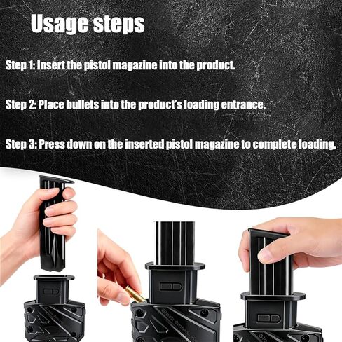 محمل سرعة المجلات لـ Glock 9mm & .40 S&W - متوافق مع Glock 17، 19، 22، 23، 26، 34، 35 والمزيد - أداة تحميل السرعة المريحة والمحمولة (التصميم الكلاسيكي) in Kuwait