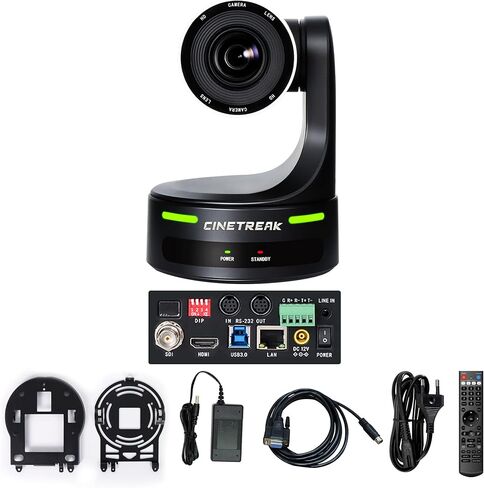 كاميرا CTPT12 12x PTZ 1080p HD مع تكبير بصري 12X، كاميرا مؤتمرات الفيديو، بث مباشر لعبادة الكنيسة، طاقة USB HDMI IP POE، محول فيديو متوافق in Kuwait