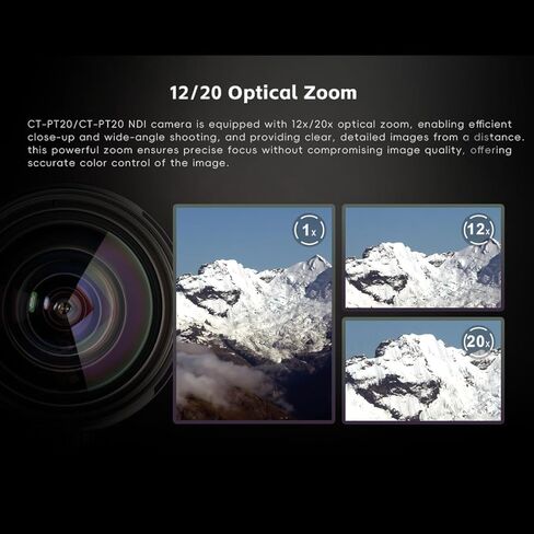 كاميرا CTPT12 12x PTZ 1080p HD مع تكبير بصري 12X، كاميرا مؤتمرات الفيديو، بث مباشر لعبادة الكنيسة، طاقة USB HDMI IP POE، محول فيديو متوافق in Kuwait