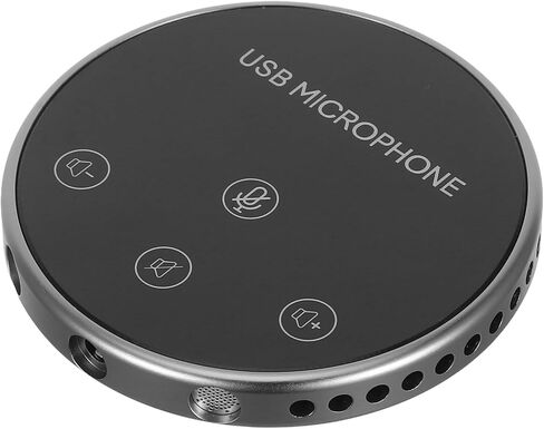 ميكروفون Vaguelly USB متعدد الاتجاهات للكمبيوتر والكمبيوتر المحمول، ميكروفون للمكالمات الجماعية بزاوية 360 درجة مع تصميم سطح المكتب، بث مباشر وملحقات الاجتماعات عبر الإنترنت، أسود in Kuwait