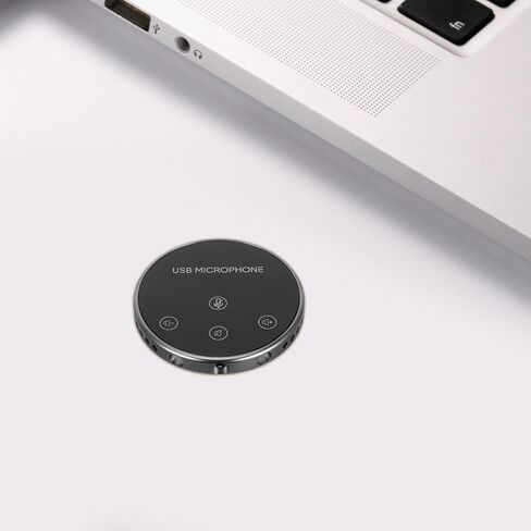 ميكروفون Vaguelly USB متعدد الاتجاهات للكمبيوتر والكمبيوتر المحمول، ميكروفون للمكالمات الجماعية بزاوية 360 درجة مع تصميم سطح المكتب، بث مباشر وملحقات الاجتماعات عبر الإنترنت، أسود in Kuwait