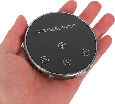 ميكروفون Vaguelly USB متعدد الاتجاهات للكمبيوتر والكمبيوتر المحمول، ميكروفون للمكالمات الجماعية بزاوية 360 درجة مع تصميم سطح المكتب، بث مباشر وملحقات الاجتماعات عبر الإنترنت، أسود in Kuwait