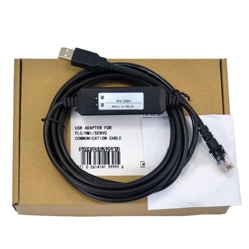 كابل برمجة متوافق مع VFD-USB01 VFD-E/EL/ED/CH2000 كابل تصحيح الأخطاء العاكس كابل بيانات الاتصالات تنزيل كابل الطراز العادي 6P6C التوصيل 3 متر in Saudi Arabia