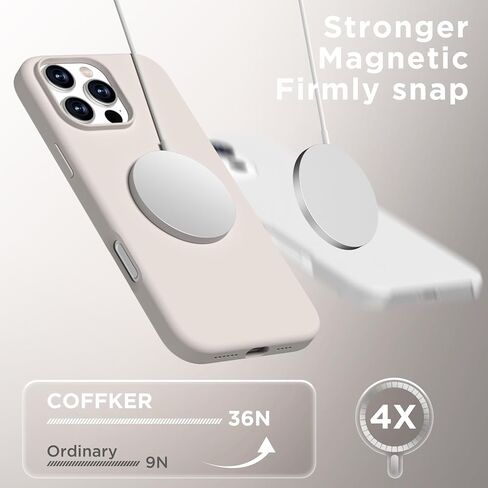 حافظة مغناطيسية لهاتف iPhone 16 Pro Max، متوافقة مع Magsafe، حامل الهاتف بكأس الشفط، [حامي شاشة] [واقي الكاميرا] غطاء هاتف واقٍ من السيليكون مقاوم للصدمات مقاس 6.9 بوصة، حجري in Saudi Arabia