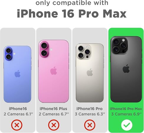 حافظة مغناطيسية لهاتف iPhone 16 Pro Max، متوافقة مع Magsafe، حامل الهاتف بكأس الشفط، [حامي شاشة] [واقي الكاميرا] غطاء هاتف واقٍ من السيليكون مقاوم للصدمات مقاس 6.9 بوصة، حجري in Saudi Arabia