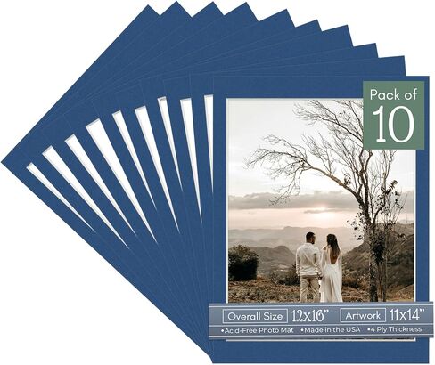 CountryArtHouse Dill Acid Free 12x16 Picture Frame Mats with White Core Bevel Cut for 11x14 Pictures - Fits 12x16 Frame - One Mat in Saudi Arabia
