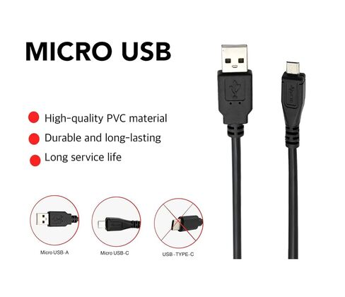 كابل شحن Micro-USB بديل متوافق مع وحدة تحكم Xbox One PS4، وحدة تحكم Sony PlayStation 4 Dualshock، وحدة تحكم الألعاب PS 4 Pro Slim (6 أقدام) in Kuwait