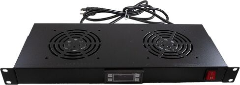وحدة مروحة NavePoint 1U AC/EC مع مروحتين وثرموستات، مدخل 110 فولت، هادئ 42.3 ديسيبل-A، 198.84 CFM، سلك طاقة UL مع قابس NEMA 5-15P، لرفوف الخادم مقاس 19 بوصة in Kuwait