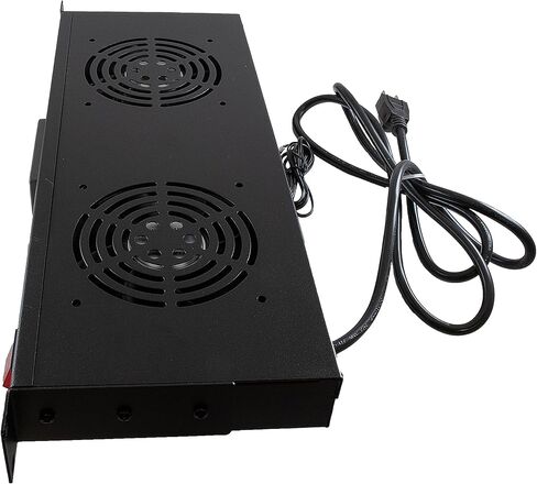 وحدة مروحة NavePoint 1U AC/EC مع مروحتين وثرموستات، مدخل 110 فولت، هادئ 42.3 ديسيبل-A، 198.84 CFM، سلك طاقة UL مع قابس NEMA 5-15P، لرفوف الخادم مقاس 19 بوصة in Kuwait