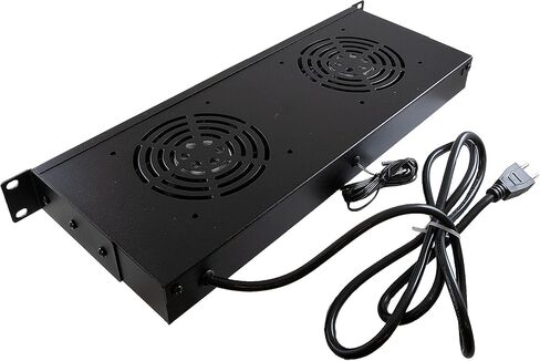 وحدة مروحة NavePoint 1U AC/EC مع مروحتين وثرموستات، مدخل 110 فولت، هادئ 42.3 ديسيبل-A، 198.84 CFM، سلك طاقة UL مع قابس NEMA 5-15P، لرفوف الخادم مقاس 19 بوصة in Kuwait