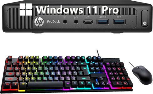 HP Prodesk 600 G2 Mini Desktop Computer PC, Core i5-6500 3.2GHz-3.6GHz, 8GB DDR4 RAM, 256GB SSD, Keyboard & Mouse, USB WiFi+BT, Windows 11 Pro (Renewed) in Kuwait