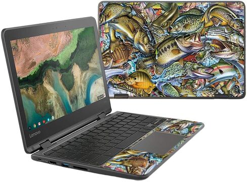 غلاف MightySkins متوافق مع Lenovo 300e Chromebook 11.6" (2018) - لغز السمك العملي | غطاء ملتف من الفينيل واقٍ ومتين وفريد ​​من نوعه | سهل التطبيق والإزالة | صنع في الولايات المتحدة الأمريكية in Kuwait
