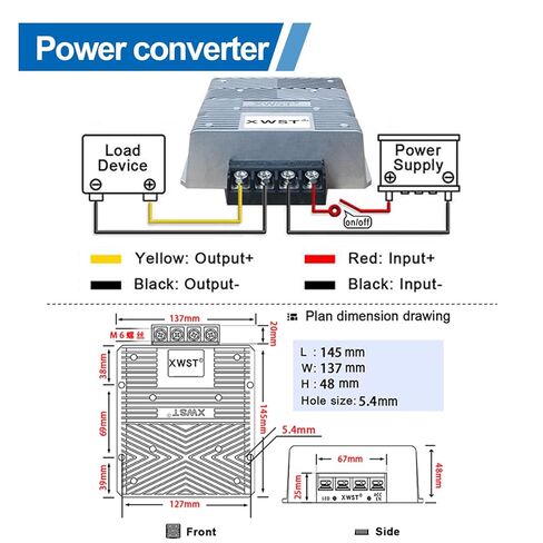 DC 12V 24V 36V to DC 48V 25A Boost Converter 10-45V to 48V 1200W Step-Up Power Supply Waterproof IP67 Regulator Module for Golf Carts LED Solar Cars Trucks Vehicles (XW-1045-48-25A) in Saudi Arabia