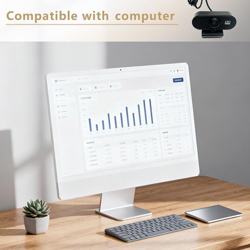 كاميرا ويب فيديو USB HD 1080P وكاميرا زاوية واسعة مع ميكروفون مدمج وحامل ثلاثي القوائم قابل للتدوير، للكمبيوتر المحمول أو الكمبيوتر المكتبي، رائعة للبث المباشر.المكالمات.مؤتمرات الفيديو (أسود) in Kuwait