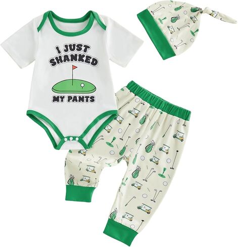 Newborn Baby Boy Baseball Outfit Short Sleeve New Player In Town Romper Pants Hat 3Pcs Cute Infant Spring Clothes in Saudi Arabia