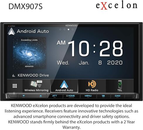 جهاز استقبال الوسائط المتعددة بشاشة سعوية 6.95 بوصة من كينوود DMX907S Excelon (متجدد) in Kuwait