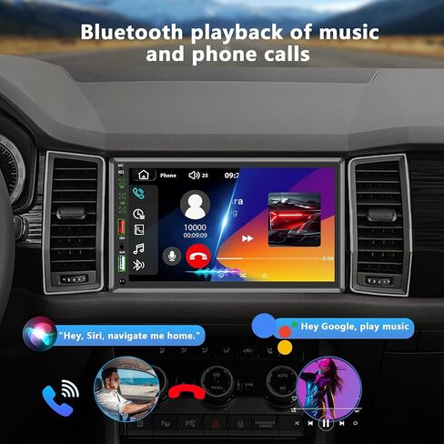 Single Din Touchscreen Radio,Single Din Car Stereo with 7'' Touchscreen,Car Radio with Mirror Link/Bluetooth Hands-Free Calling/AUX/USB/SWC in Saudi Arabia